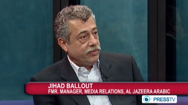 Ο πρώην διευθυντής δημοσίων σχέσεων του ειδησεογραφικού πρακτορείου Al Jazeera και Jihad Ballout, μιλάει στο ιρανικό τηλεοπτικό δίκτυο PressTV για την μετάλλαξη του Al Jazeera καθώς εντάχθηκε ως εργαλείο στην εξωτερική πολιτική του Κατάρ